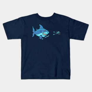 shark and diver Kids T-Shirt